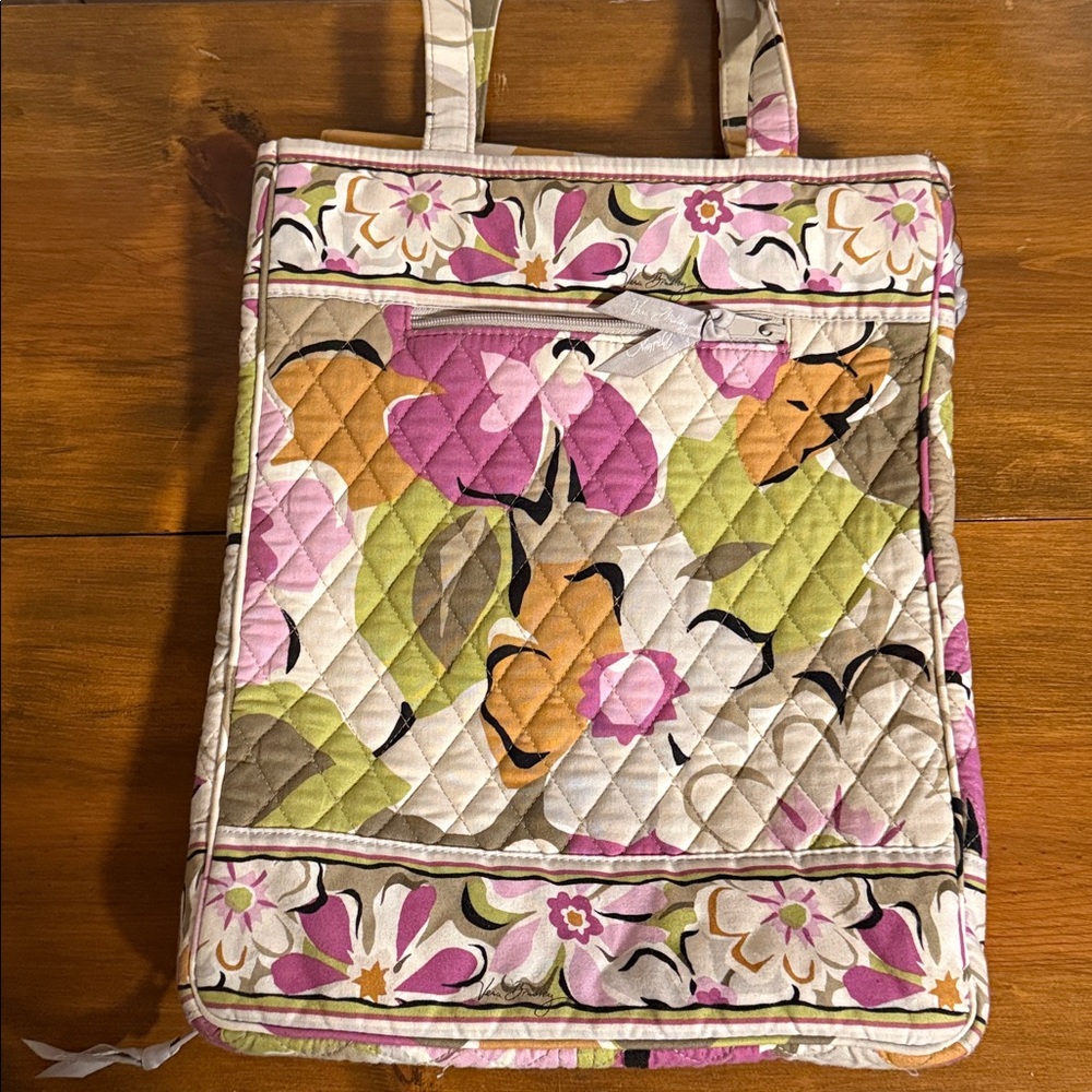 VERA BRADLEY Laptop Travel Tote Portobello Road 3 Sections Padded Floral 15x12